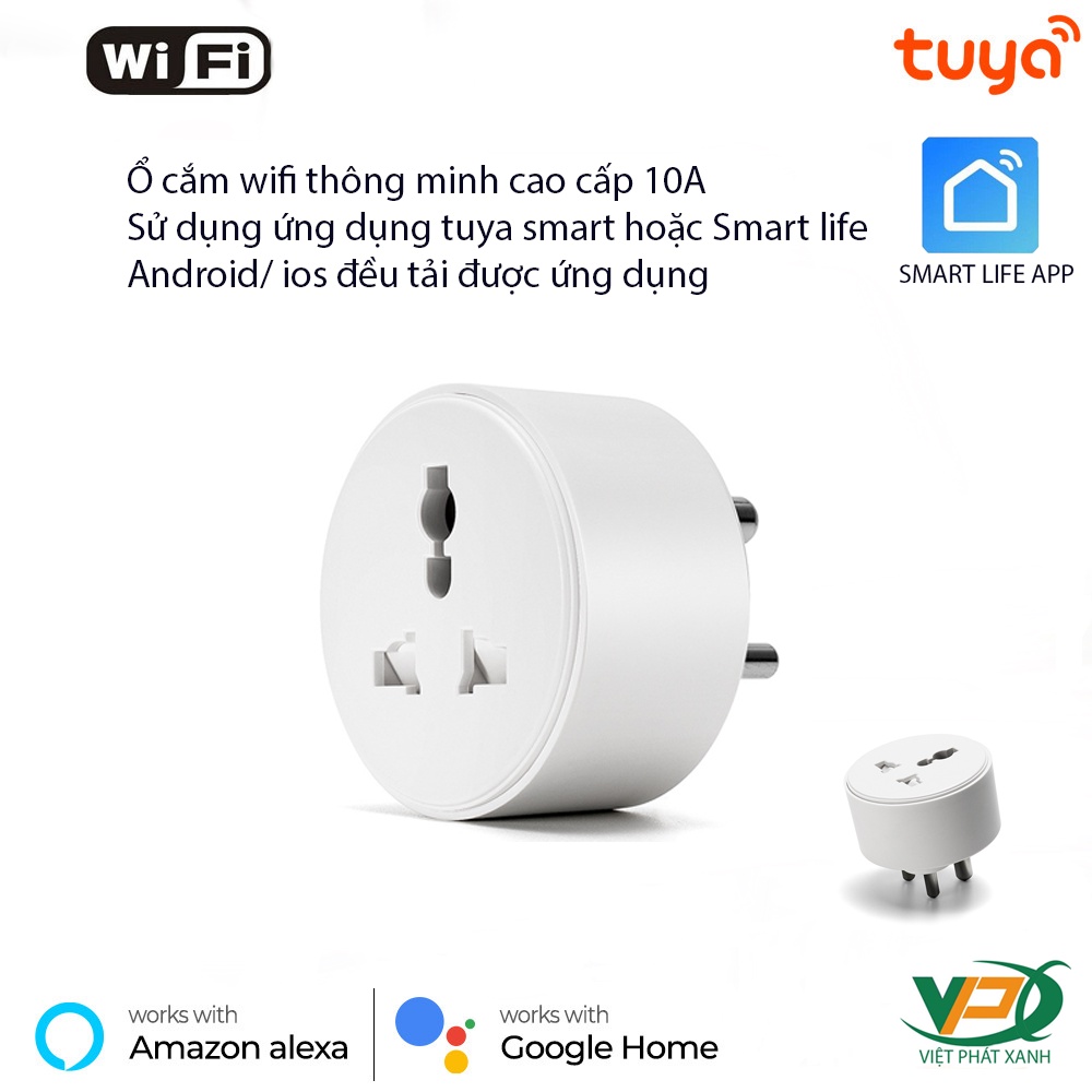 Ổ cắm thông minh wifi Tuya Smartliffe 10A/16A/ đo công suất