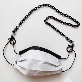 Phong cách mới Mặt cười màu đen Acrylic Dây đeo mặt nạ Chuỗi kính Dây đeo mặt nạ (B Frame Top)