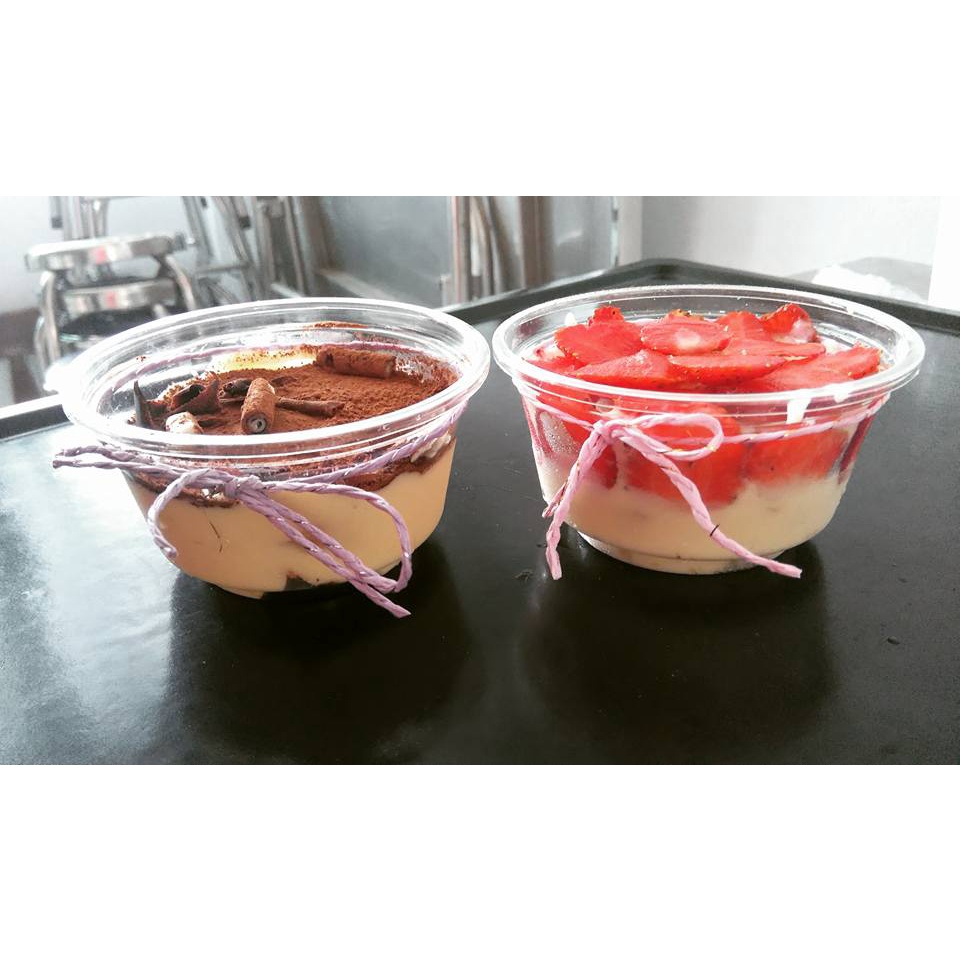 100 Ly kem lùn nắp cầu - Ly đựng tiramisu - Ly đựng bánh mousse