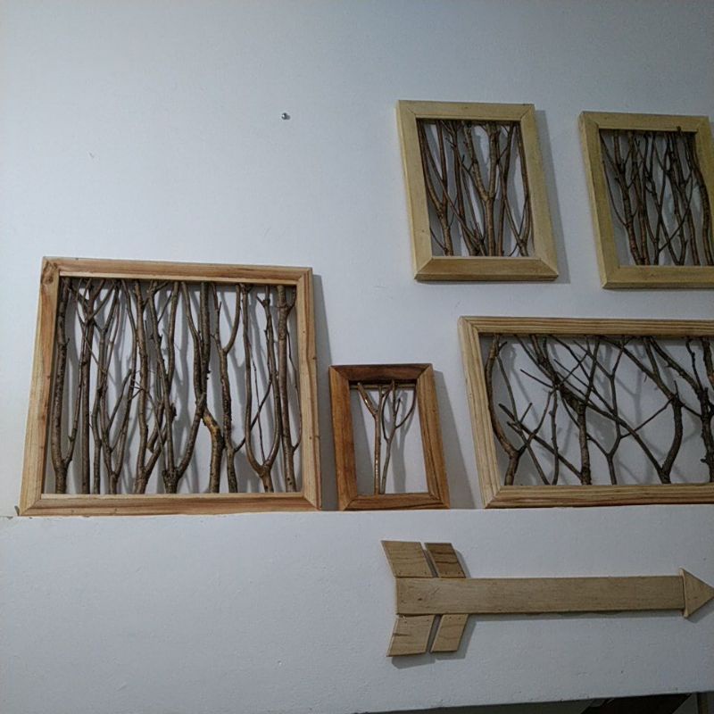 Tranh gỗ cành cây khô treo tường kích thước 50 x 50CM
