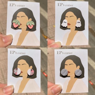 Khuyên tai nụ đất sét nung Polymer Clay