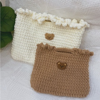 🐻Túi chống sốc Laptop/ Ipad Len bông sữa Handmade, hàng thủ công bằng tay 🐻