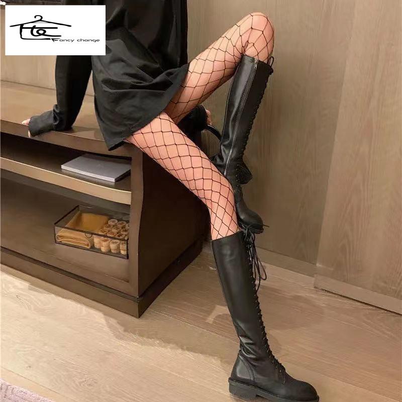 Vớ Lưới Phối Ren Hoa Màu Trắng/Đen Chống Móc Phong Cách Lolita Nhật Bản Quyến Rũ