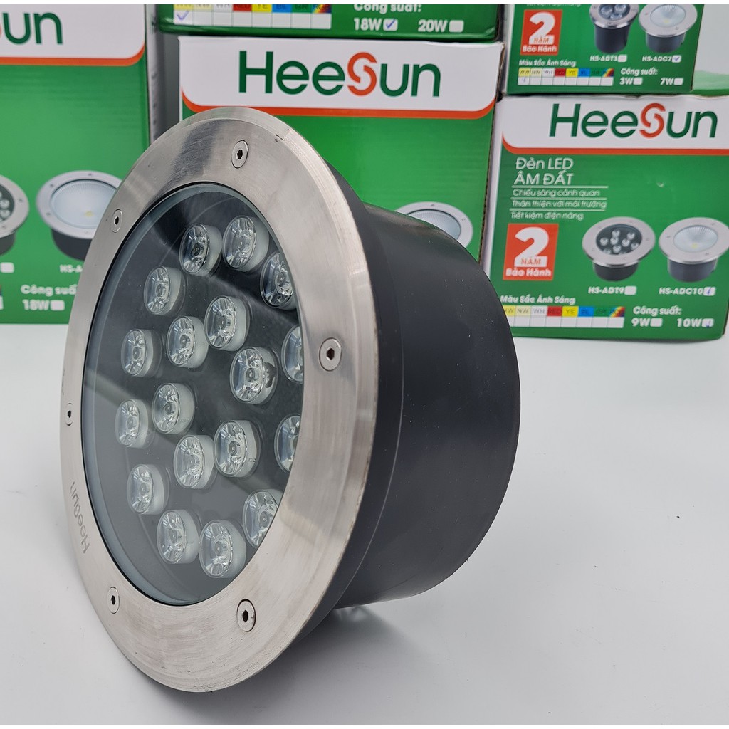 Đèn led âm đất tròn HEESUN, mã sản phẩm HS-ADT, công suất 18w-24w-36w