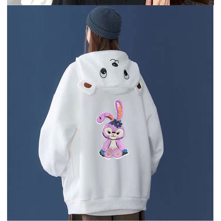 Miếng vá quần áo dạng ủi/ thêu kiểu dáng thỏ hoạt hình đáng yêu