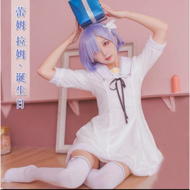 Girl 35 - Váy trắng cosplay Ram Rem Emilia