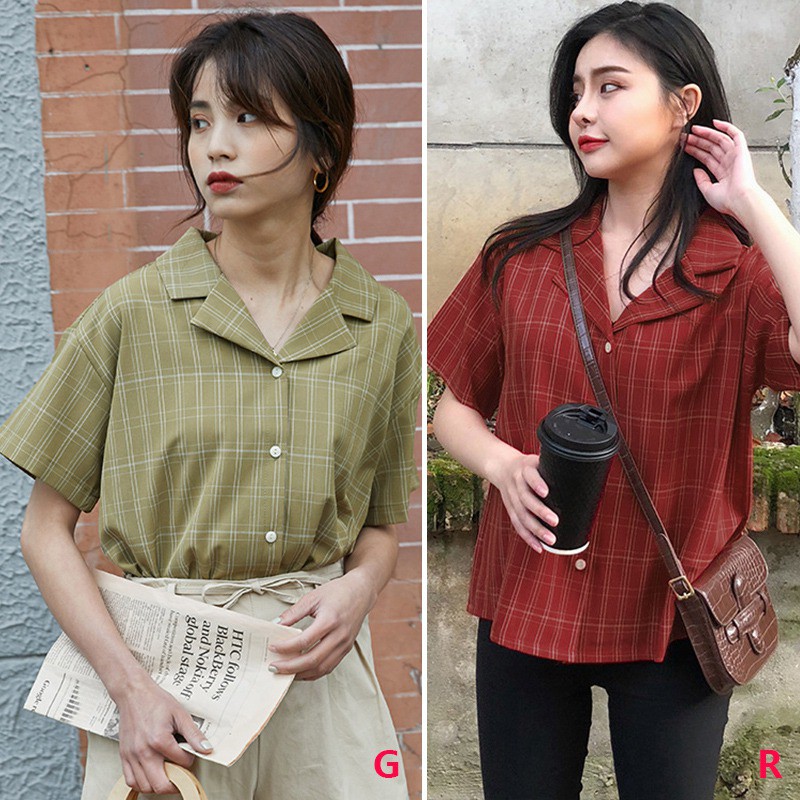 [Baywellfashion]Áo sơ mi kiểu cổ chữ V phối nút thiết kế dáng rộng cho nữ | BigBuy360 - bigbuy360.vn