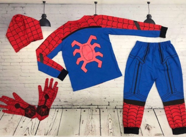 Bộ đồ siêu nhân nhện spider man dài Samkids (kèm bảng size hình cuối)
