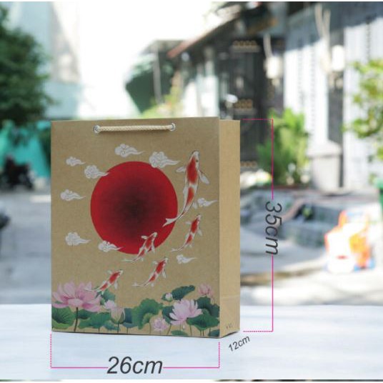 Mộc - mẫu 22 COMBO 10 Túi giấy đựng quần áo  quà tặng size 35cm x 26cm x 12cm