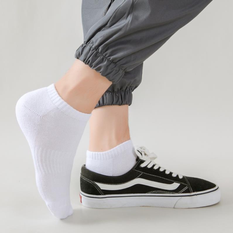 Tất Nam Nữ Cổ Ngắn, Cao, Trung Màu Đen Trắng Unisex Co Giãn Bốn Chiều Cao Cấp