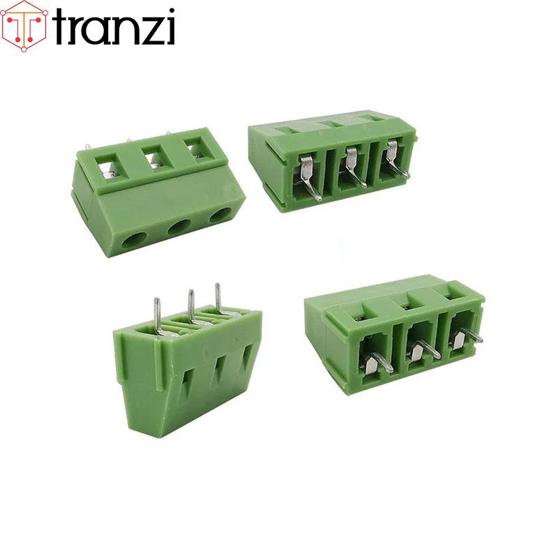 Cầu đấu 3.81mm KF128 3.81 3P chân cắm thẳng xanh - túi 10 cái