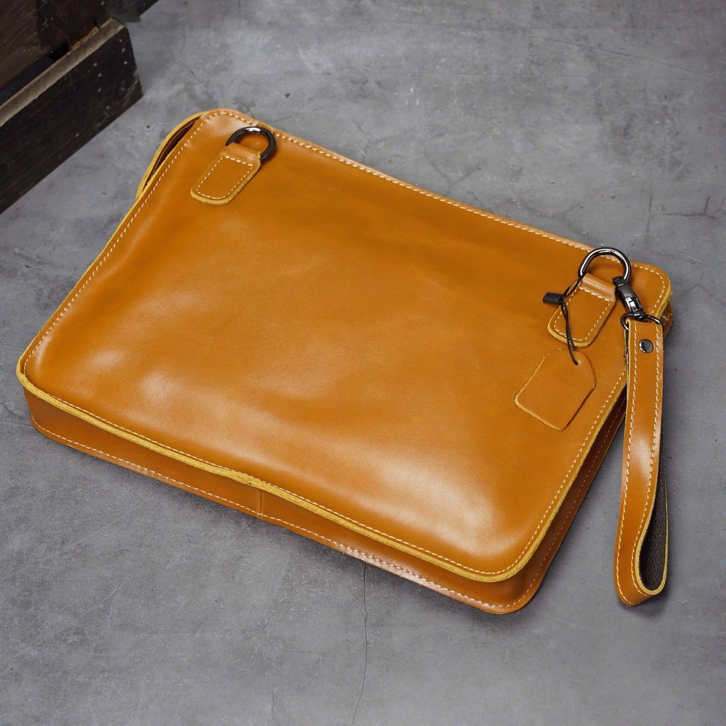 TÚI CẦM TAY - ĐEO CHÉO NAM DA BÒ THẬT DÁNG SANG TRỌNG, THANH LỊCH - SP000193