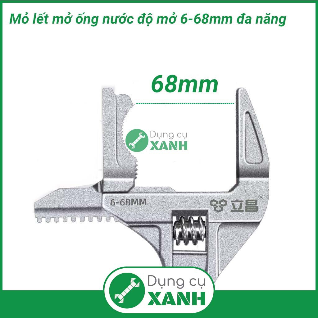 Mỏ lết ngắn vòm miệng lưỡi răng cưa độ mở lớn từ 6-68mm