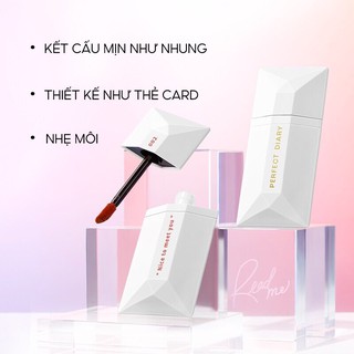 Son Kem Lì PERFECT DIARY Dưỡng Ẩm Lâu Trôi Chống Thấm Nước Son Môi Dạng Lỏng mĩ phẩm nội địa trung