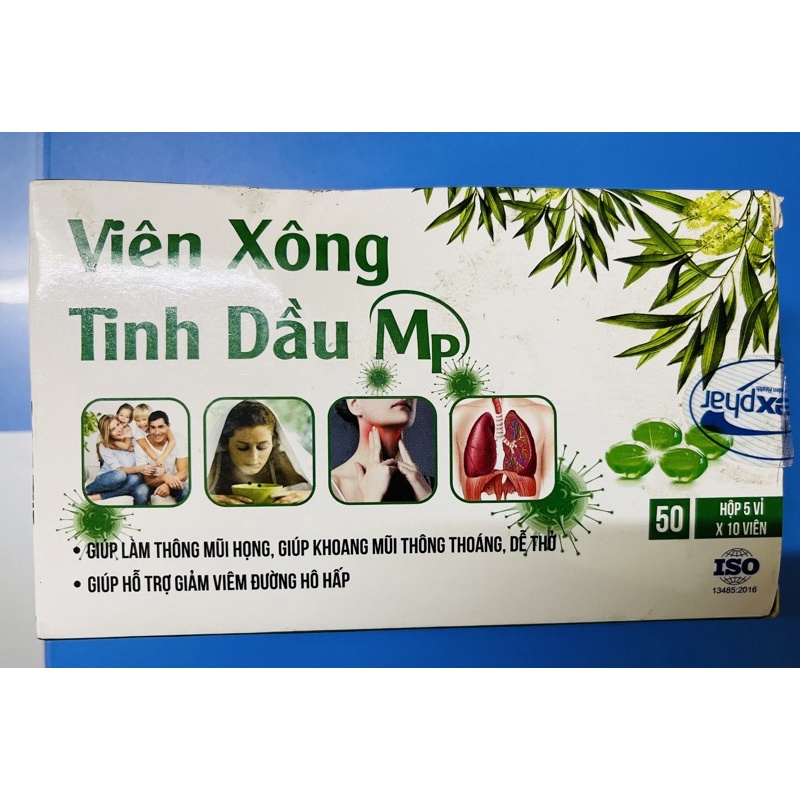 VIÊN XÔNG TINH DẦU MP- hương tràm, sả, Thông đỏ- Hộp 50viên