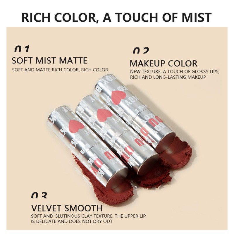 Son Lì 8 Màu Tùy Chọn Lâu Trôi Chống Dính Không Thấm Nước