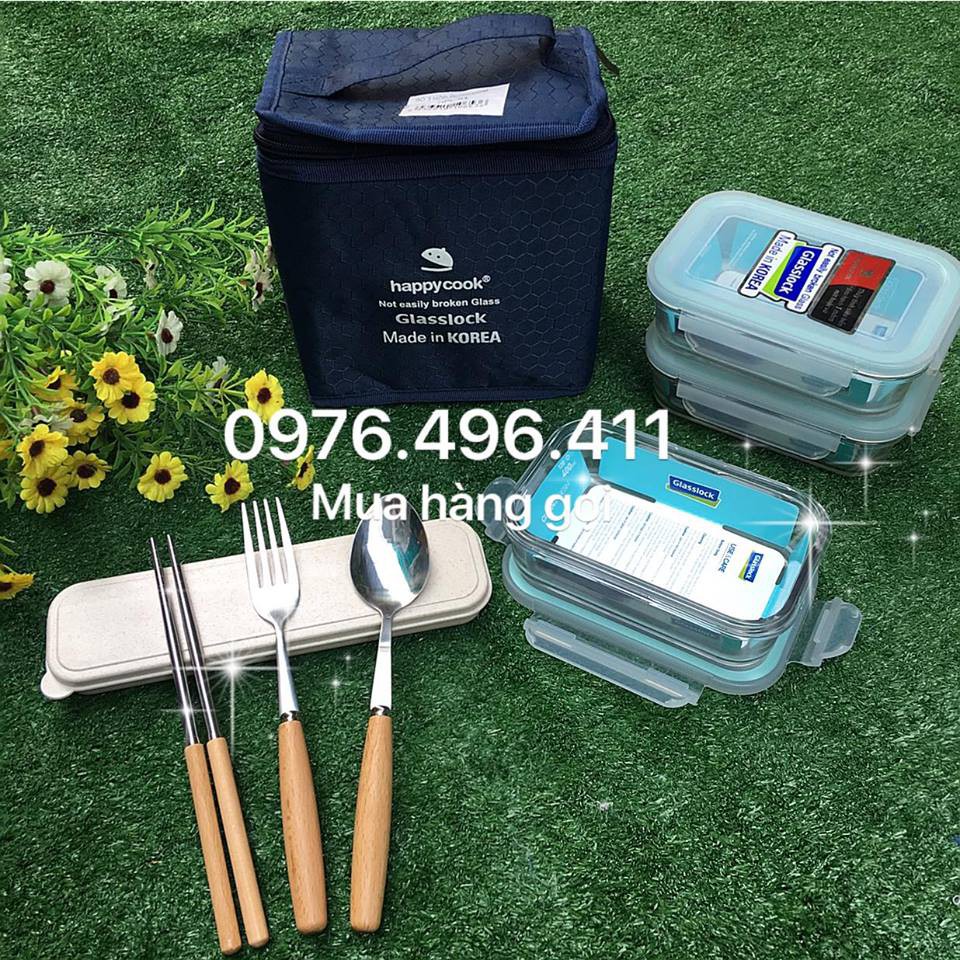 Bộ hộp thủy tinh kèm túi Happy Cook