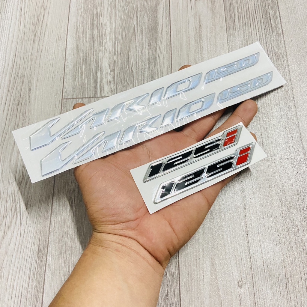 COMBO bộ tem chữ nỗi VARIO 150 và bộ tem số nỗi 125i hoặc 150i, tem trang trí xe máy