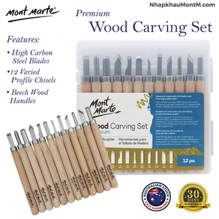  Bộ dao chạm khắc gỗ đất sét tự khô cao cấp Mont Marte 12 cây 