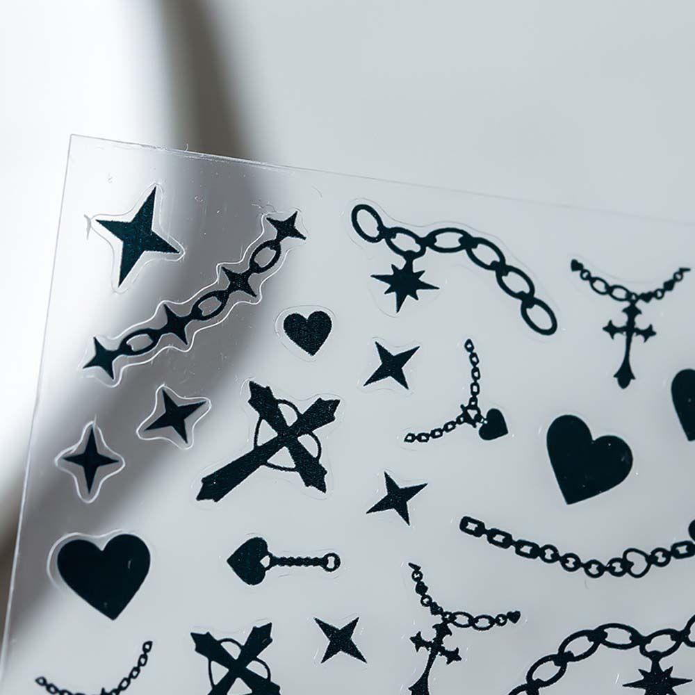 Miếng Dán Trang Trí Móng Tay 5D Tự Dính Đơn Giản Phong Cách Punk