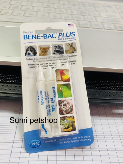 1 tuyp gel bene bac plus men tiêu hoá cho chó mèo , chim thỏ