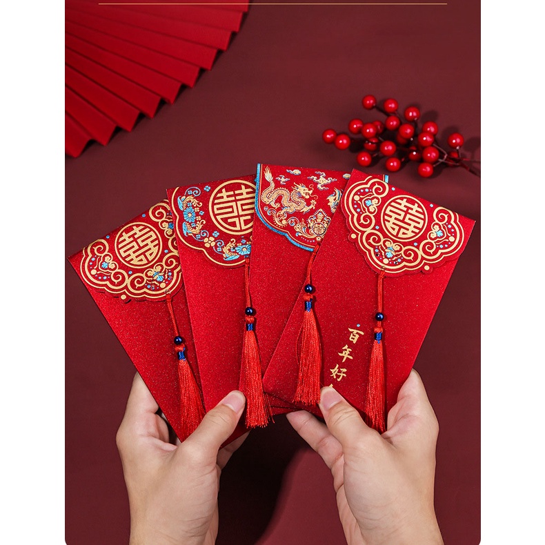 Bao Lì Xì Cổ Trang Trung Quốc Lì Xì Tết 2023 Bao Lì Xì Đỏ Mừng Năm Mới Phong Cách Sang Trọng, Phù Hợp Cho Ngày Cưới /Quà