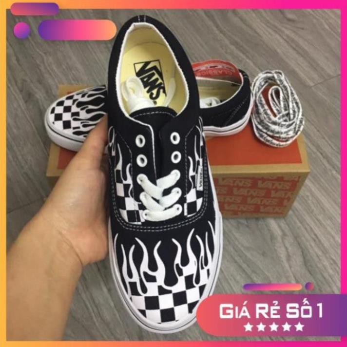 [Sale 3/3] [SALE SỐC-SẴN HÀNG] Giày vans era checherboard lửa đen trắng size 36->43 NAM NỮ Sale 11 -op1 ' ˇ " < 🍀 " ,