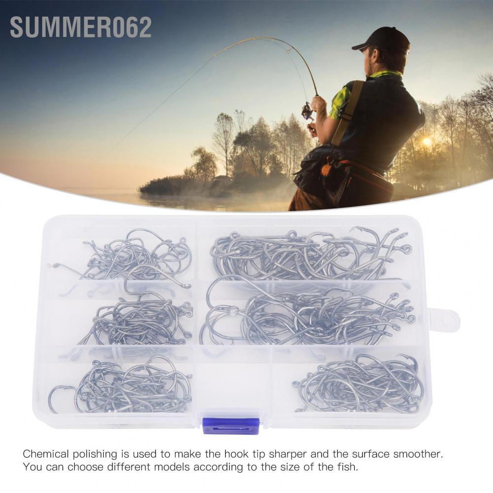 [Hàng Sẵn] Crank Hook Fishing Set Offset Easy Catch Carbon Steel Tackles for Soft Lure 【Summer062】