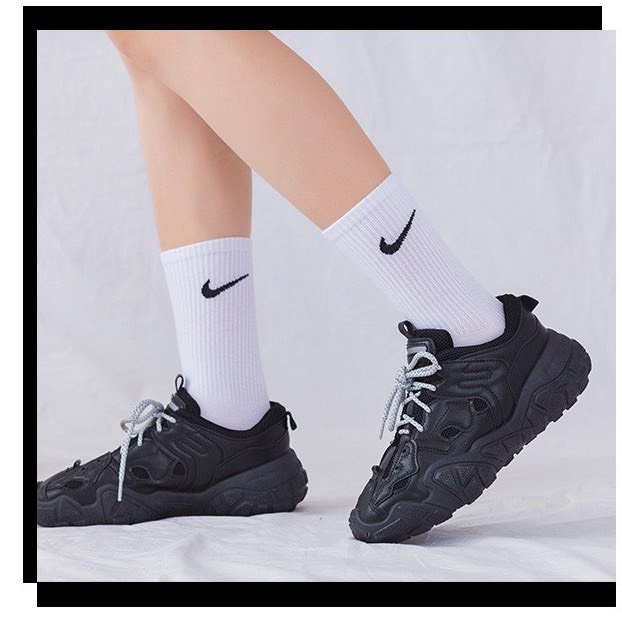 Set 5 đôi tất nike nam nữ cổ cao gân tăm nhiều màu sắc phong cách thể thao