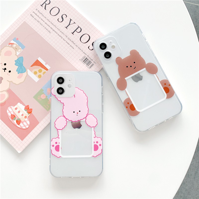 Ốp lưng iphone Gấu thỏ viền trong chống ố 5/5s/6/6plus/6s/6splus/7/7plus/8/8plus/x/xr/xs/11/12/pro/max/plus/promax/mini | BigBuy360 - bigbuy360.vn