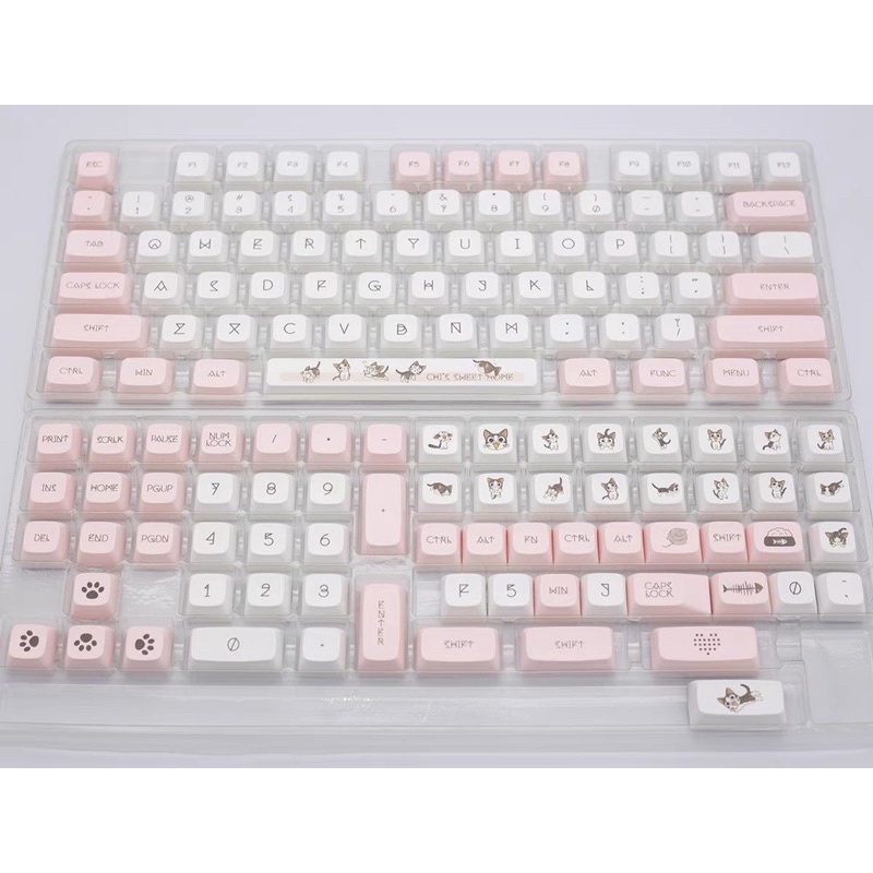 [Mã 55ELSALE1 giảm 7% đơn 300K] Set Keycap Thick Pbt XDA Mèo Chi Chi 141 Nút Cho Bàn Phím Cơ