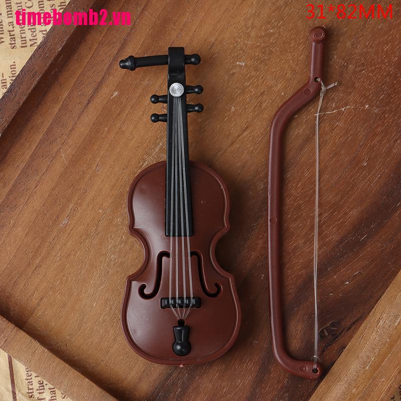 (Hàng Mới Về) 1 Bộ Dụng Cụ Đàn Violin Mini Bằng Nhựa Trang Trí Nhà Búp Bê