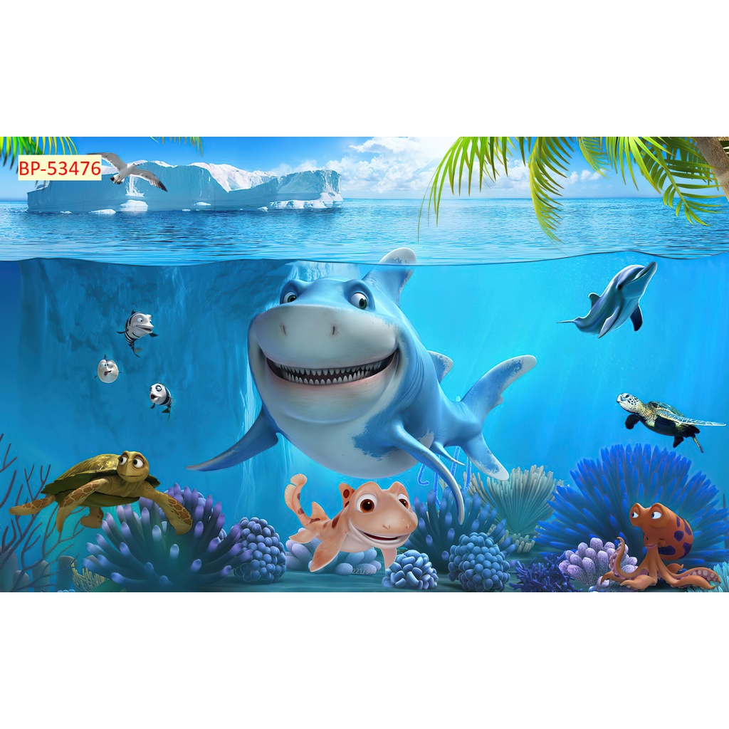 Tranh Dán Tường Đáy Biển Đại Dương 3D