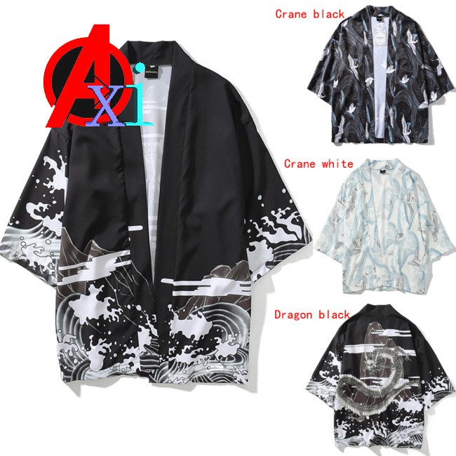 Áo Khoác Kimono Dáng Rộng Phong Cách Vintage Cho Nam Và Nữ