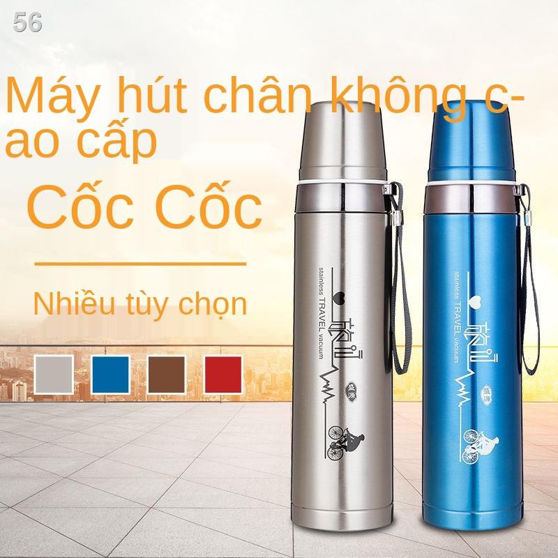 Cốc cách nhiệt nam nữ học sinh loại lớn ép inox 304 nắp kép có thể uống nước di động ngoài trờiLZ