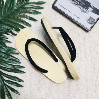 [ĐẾ CAO SU 2 LỚP] GUỐC GỖ THÔNG SIÊU NHẸ QUAI NHUNG ĐEN