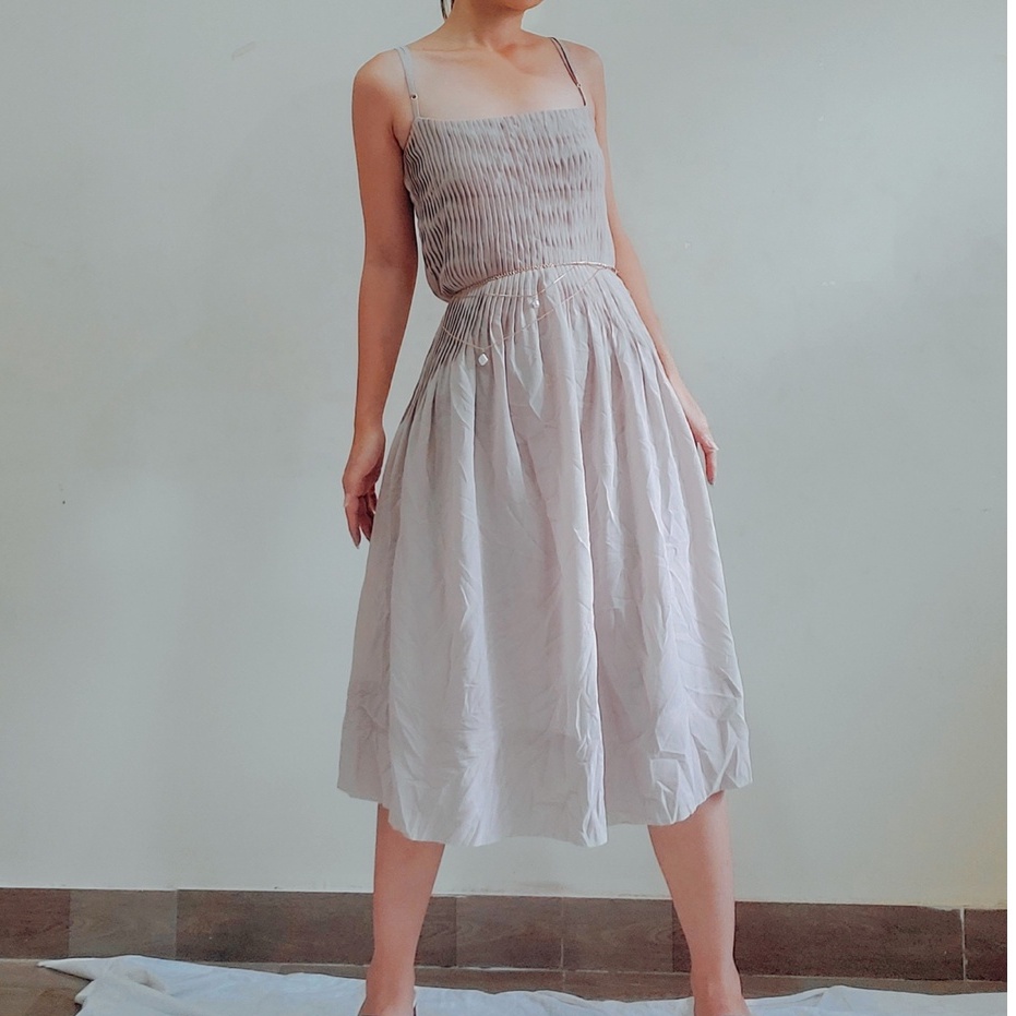 ĐẦM VOAN HÀN 2 DÂY 2HAND DẬP LY LẠ MẮT DÁNG BABYDOLL, 2 dây tăng đơ điều chỉnh, nút bấm bên hông, có lót (Collec 9)