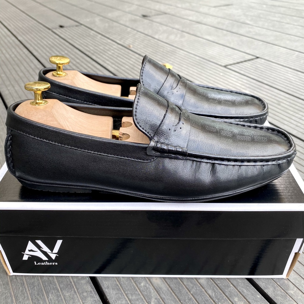 Giày lười nam da bò cao cấp đế bệt