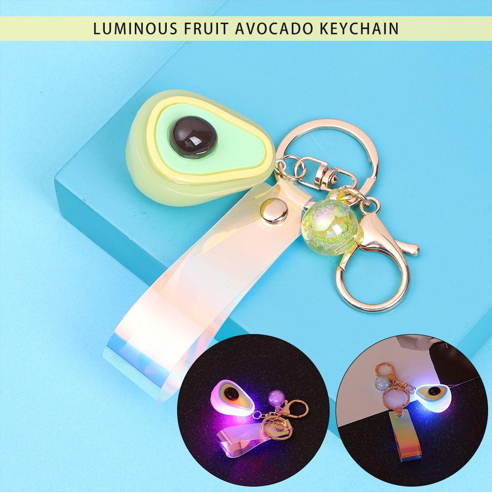 Me Móc Khóa Hình Quả Bơ Bằng Nhựa Resin Có Đèn Led Phát Sáng Dành Cho Nam / Nữ / Trẻ Em