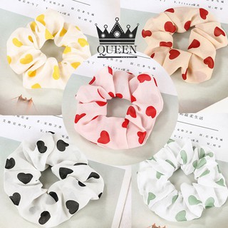 Dây buộc tóc, cột tóc vải hình trái tim siêu dễ thương Queen