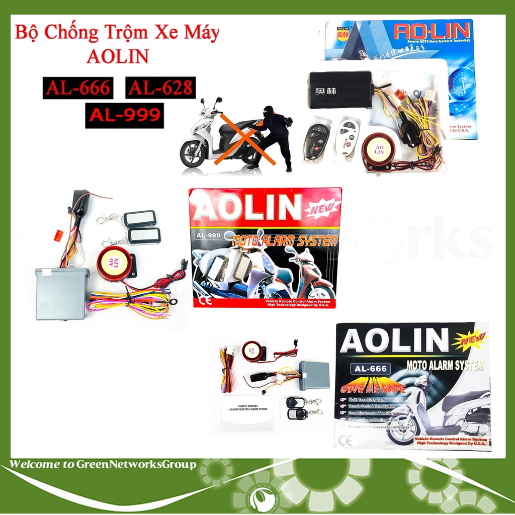 Bộ chống trộm xe máy Aolin AL-666 AL-628 Greennetworks