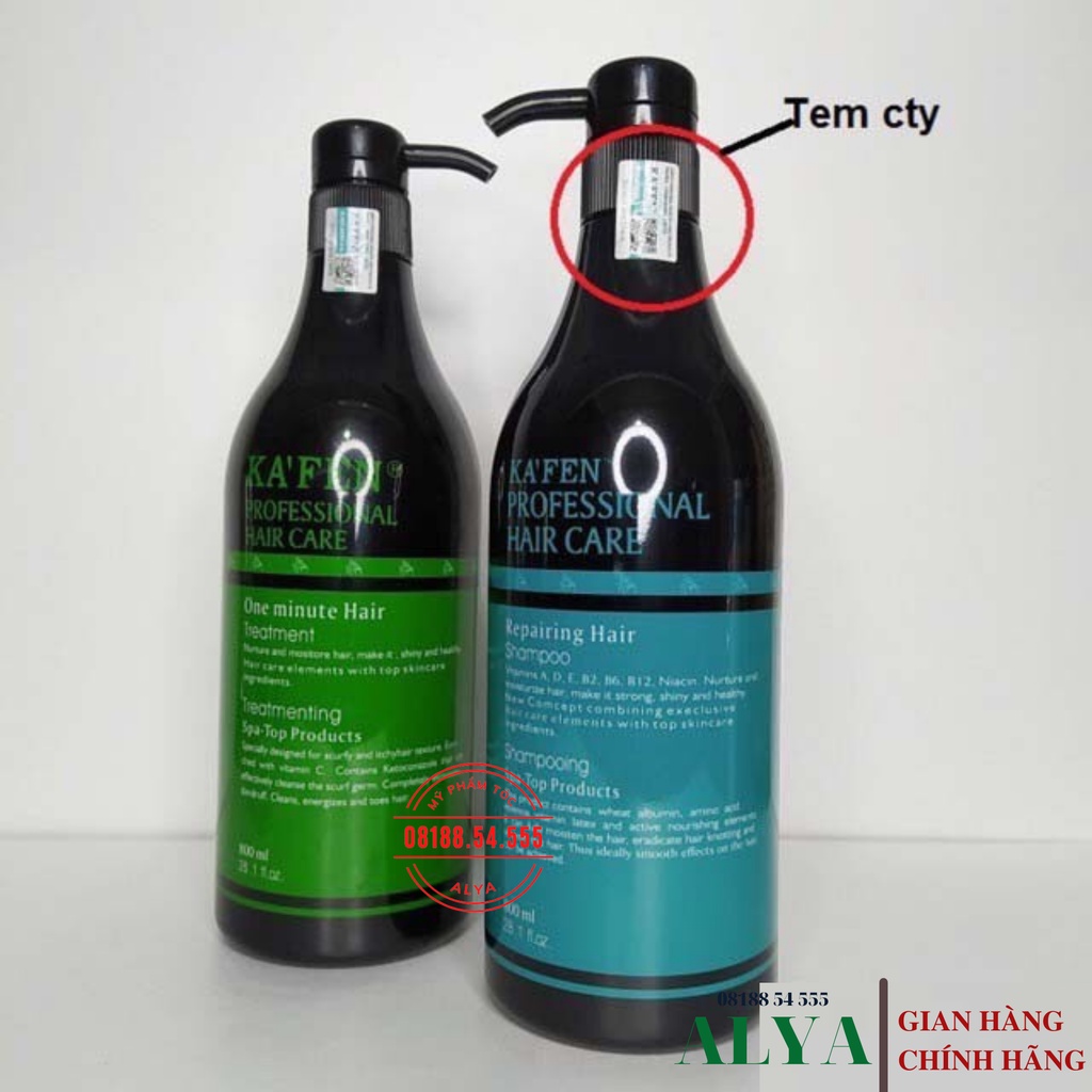 Cặp dầu gội xả Kafen Hoàn Hình 800ML | Phục Hồi Tóc Hư Tổn, Tóc Nát, Tóc Yếu. Nhập khẩu và phân phối CTY ALYA