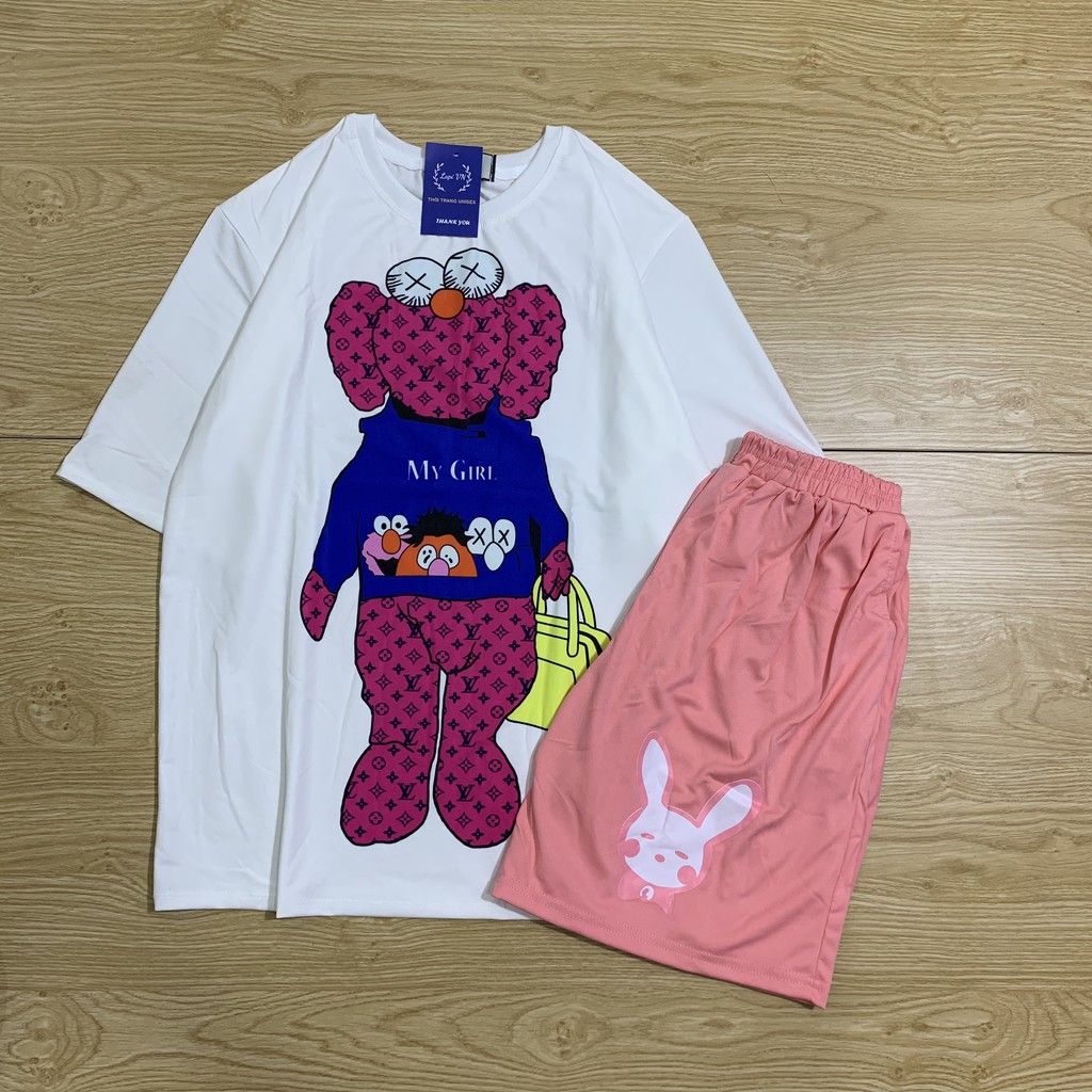 Đồ Bộ Nữ Hoạt Hình Unisex Tay Lỡ My Girl Lapi VN, Đồ Bộ Cartoon, Freesize, Thun Cotton, Nam Nữ Đều Mặc Được