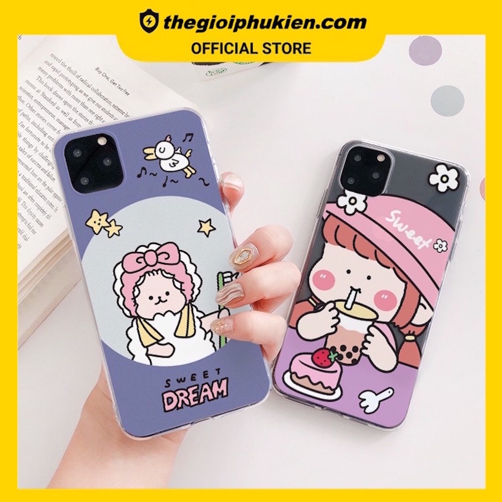 Ốp iphone silicon dẻo trong Sweet Dream dành cho ip 6 đến 14promax - t07