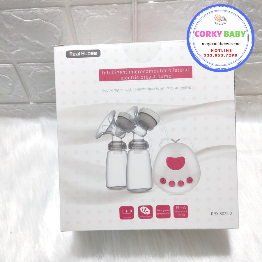 Máy hút sữa CORKY BABY MH01 - tích hợp 2 chế độ hút (massa và vắt sữa), Pin tích điện tiện lợi.