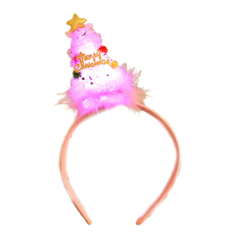 Băng Đô Cài Tóc Hình Cây Thông Giáng Sinh Phát Sáng Ngọt Ngào Cho Học Sinh