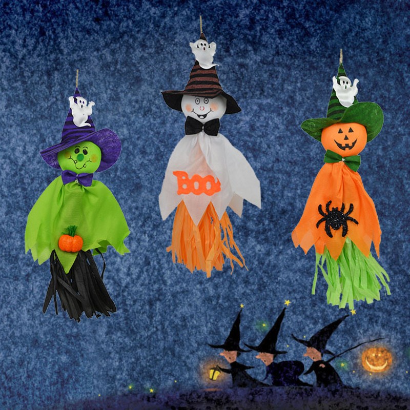 Ống Hút Treo Trang Trí Halloween Chống Rách Hình Ma Bí Ngô