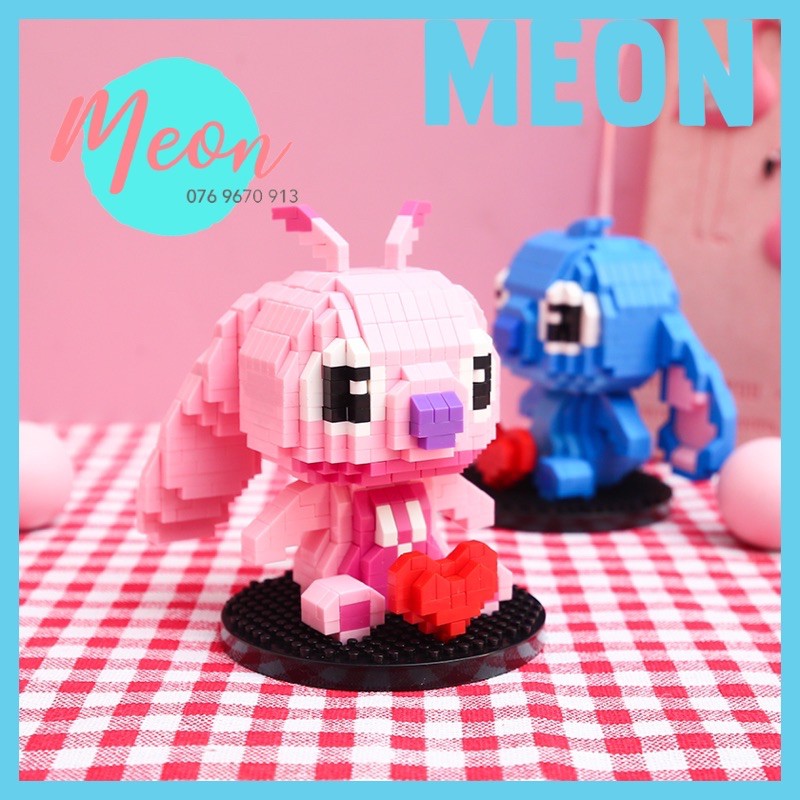 HOT | Miniblock Stitch couple love - Lego xếp hình stitch love size L