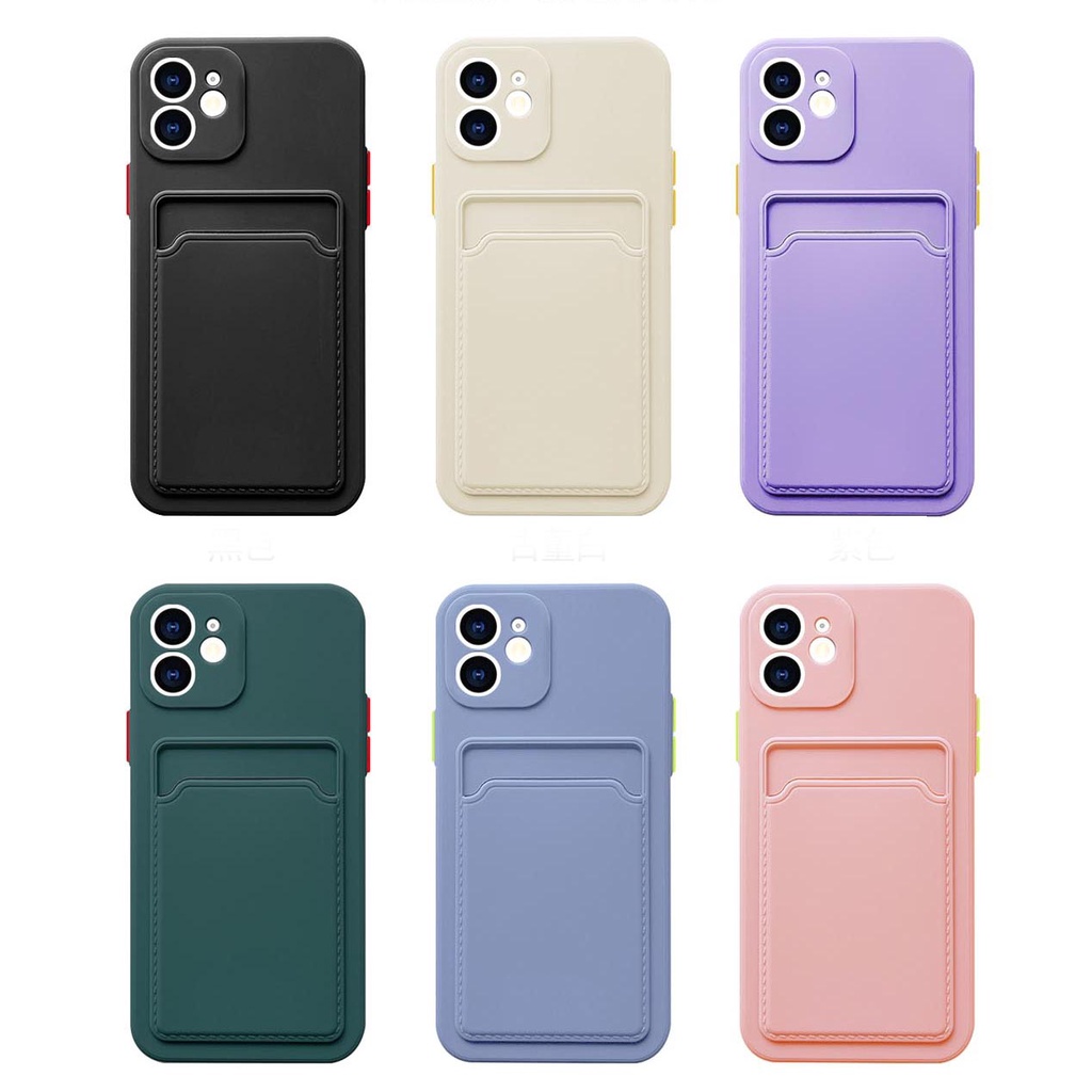 Bao Da Điện Thoại Silicon Có Ngăn Đựng Thẻ Và Dây Đeo Cho iphone 15 14 13 12 pro max se 2020 x xr xs max 7 8 plus Ốp