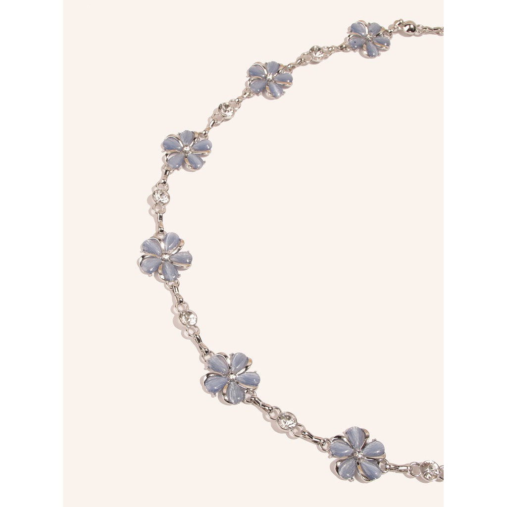 Thắt Lưng Mặt Hoa Đính Đá Pha Lê Màu Hồng/Xanh Dương/Hồng Cho Nữ